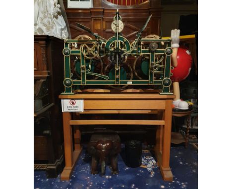 German Tower Clock by Benedikt Schneider &amp; Sons made in Schonach, Germany. Beautifully restored with matching wooden stan
