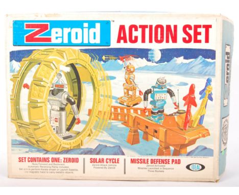 A rare vintage original 1960's Ideal Co. made ' Zeroid Action Set ' playset. To include; Zeroid robot figure , Solar Cycle an