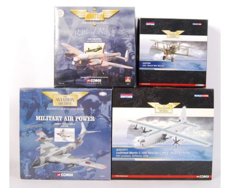 A collection of 4x Corgi Aviation Archive scale diecast model series sets to include; AA31601 1:144 Military Air Power Handle