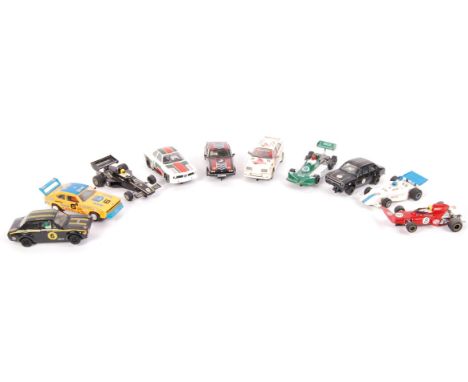 A collection of 10x assorted vintage Scalextric 1:32 scale slot racing cars. To include: Ford Escort RS1600, March Ford, BMW 