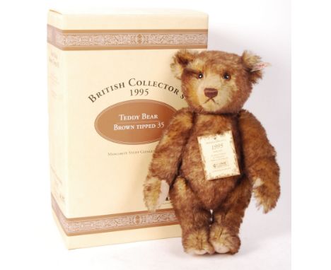 A Steiff made Limited Edition British Collector's Teddy Bear ' Brown Tipped 35 '. Only ever displayed, chest and ear tag pres