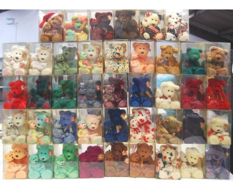 A large and impressive collection of 50x larger sized TY Beanie Baby Teddy Bears. Nearly all accompanied by their smaller sca