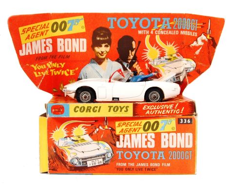 A rare original vintage Corgi Toys No. 336 James Bond 007 ' Toyota 2000GT ' from ' You Only Live Twice .' 100% complete, incl