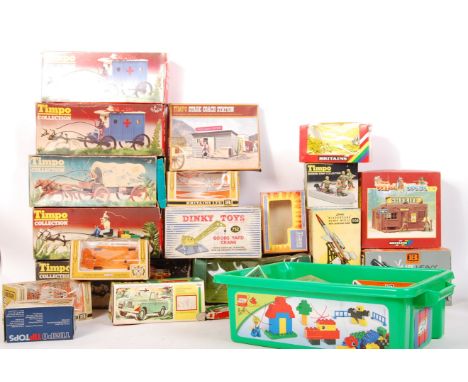 A LARGE collection of assorted vintage original empty toy lead soldiers and diecast scale model vehicle boxes by Britains , D