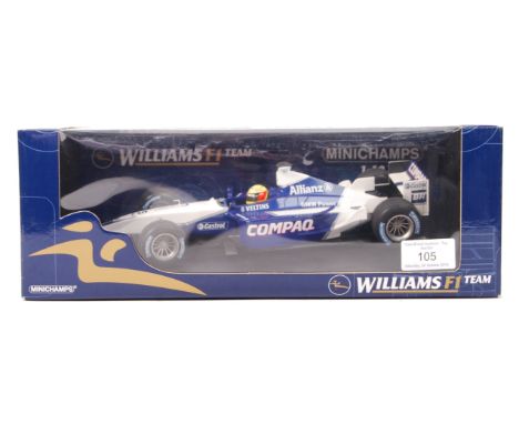 A Minichamps made 1:18 scale precision diecast model Formula 1 racing car ' Williams F1 Team - BMW Launch Car 2002 - Ralf Sch