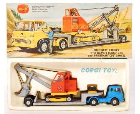 An original vintage Corgi Major Toys made diecast model Gift Set No. 27 GS/27 ' Machinery Carrier with Bedford Tractor Unit a