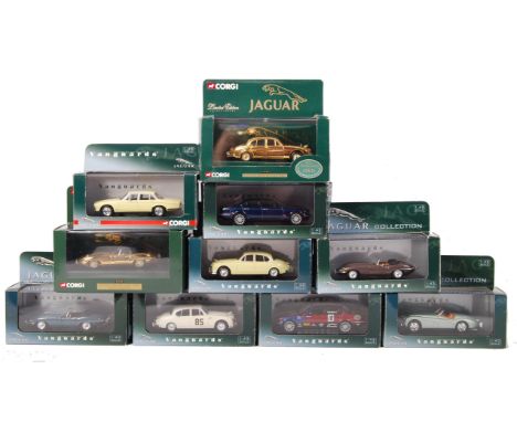 A collection of 10x Corgi / Lledo Vanguards made ' Jaguar Collection ' 1:43 scale precision diecast models. All appear mint, 