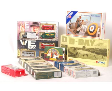 A collection of assorted diecast scale model vehicles and sets - mostly Lledo - to include; Lledo 1003 VE Day 8th May 1945 80