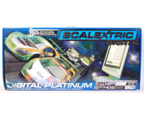 A superb ' Scalextric Digital Platinum ' slot car racing set. 6 car racing set - comprising 2x Porsche 997, 2x Audi R8 GT and