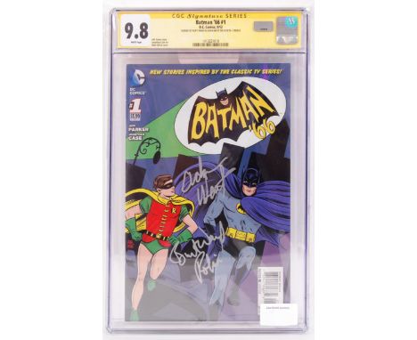 An incredible Batman '66 #1 DC Comics comic book, being CGC Graded (9.8). Issued by Celebrity Authentics, the comic book is s