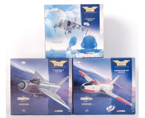 A collection of 3x assorted original Corgi Aviation Archive 1:72 scale diecast model series ' Jet Fighter Powers ' sets to in