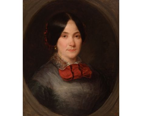 JOSÉ GUTIÉRREZ DE LA VEGA (Seville, 1791 - Madrid, 1865)."Portrait of a Lady.Oil on canvas. Relined. Signed.Size: 56 x 46 cm;