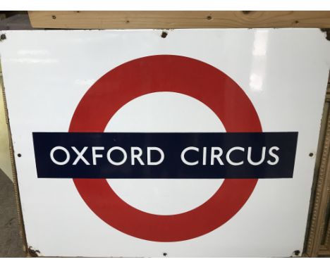 A vintage Enamel Oxford Circus sign.