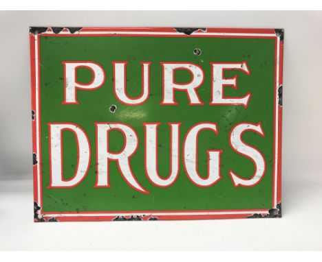 Enamel pure drugs sign