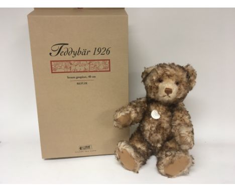 A boxed Steiff bear based on Steiff original bear of 1926 tags in tacked and with box and paperwork.