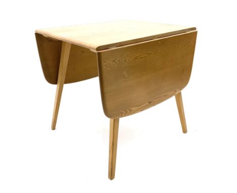 Ercol light elm and beech drop leaf dining tableDimensions: Height:&nbsp;72cm&nbsp; Length/Width:&nbsp;137cm&nbsp; Depth/Diam