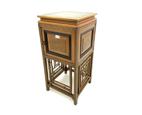 Early 20th century Oriental design walnut bedside lamp cabinetDimensions: Height:&nbsp;76cm&nbsp; Length/Width:&nbsp;36cm&nbs