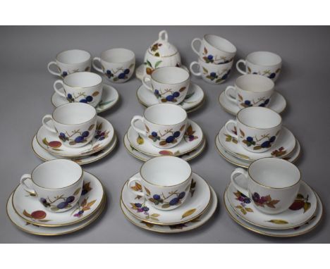 A Royal Worcester Evesham Pattern Teaset to Comprise 14 Cups, Ten Saucers, Six Side Plates Etc 