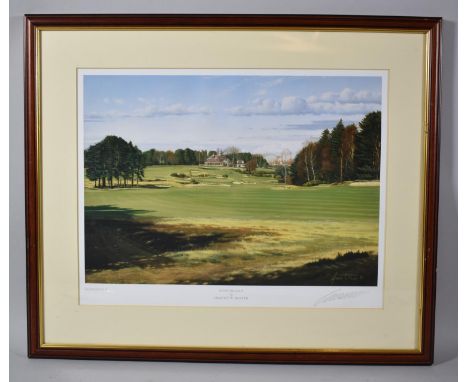 A Framed Baxter Golfing Print, Sunningdale, Signed in Pencil by the Artist, 35cm wide 