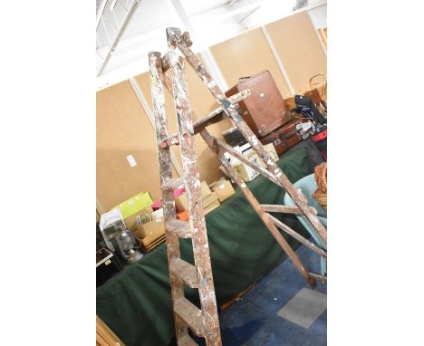 A Vintage Wooden Six Step Step Ladder 