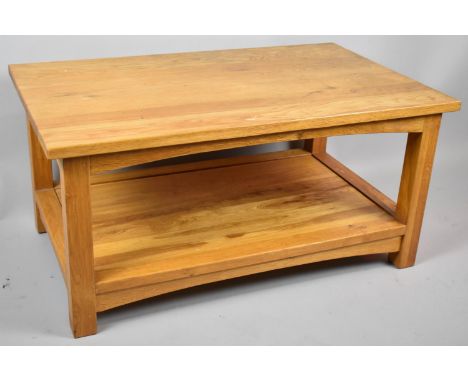 A Rectangular Modern Coffee Table with Stretcher Shelf, 92cm Long 