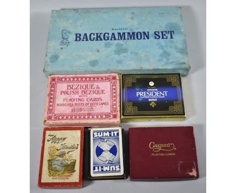 A Collection of Various Card Games and a Magnetic Backgammon Game 