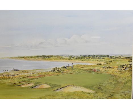 A Large Framed Limited Edition Golf Print, Royal Dornoch by Bill Waugh Signed in Pencil by the Artist and No. 189/850 with Pr