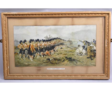 A Gilt Framed Victorian Military Print, "The Thin Red Line", 66cm wide 