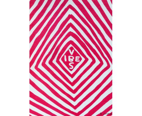 David Shrigley (British 1968-), 'Vibes', 2018, offset lithograph in colours on thin wove paper, signed in black ink, from an 