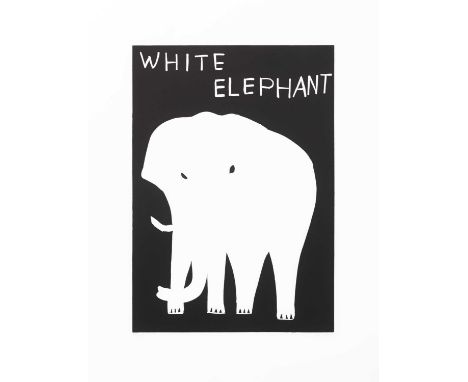 David Shrigley (British 1968-), White Elephant, 2021, linocut print on 300g Somerset paper, signed, dated, and numbered from 