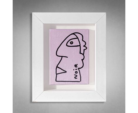 Thierry Noir (French 1958-), 'Light Pink', 2016, unique acrylic on canvas from the Thierry Noir 'Mini' Series, signed front, 