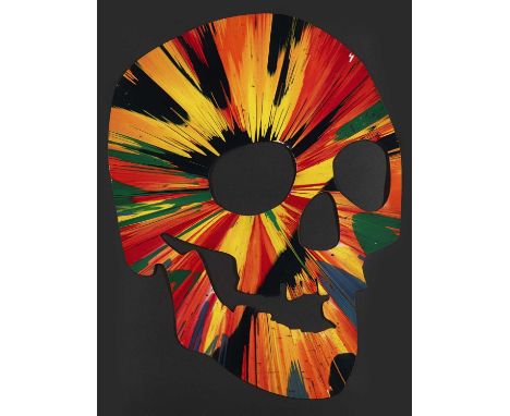 Damien Hirst (British 1965-), 'Skull Spin Painting', 2009, unique acrylic on formed paper, bearing the Artists Stamped Signat