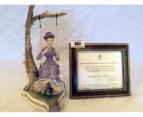 Royal Worcester figure ‘Alice’, no. 371/500 with framed certificate
