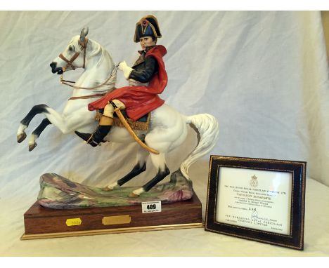 Royal Worcester ‘Napoleon Bonaparte’ modeled by Bernard Winskill with certificate no.146/750 on stand (Small Hairline Crack O