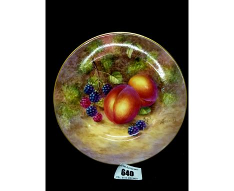 Royal Worcester Hand Painted Plate of Fruit Signed Freeman
