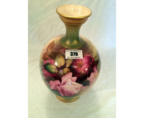 Royal Worcester rose vase 27cm height