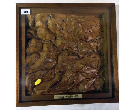 G. Wade, Wooden Topographical Framed Model of Halifax and the surrounding areas, 38cm W x 28cm H
