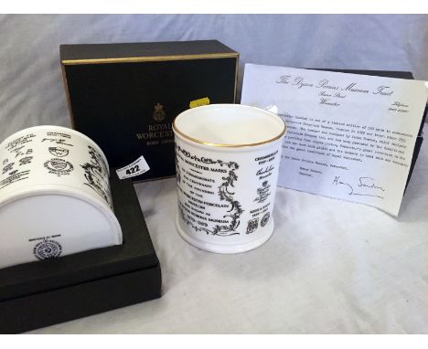 Pair of boxed Royal Worcester tankards Ltd. Ed. Of 500 with certificate