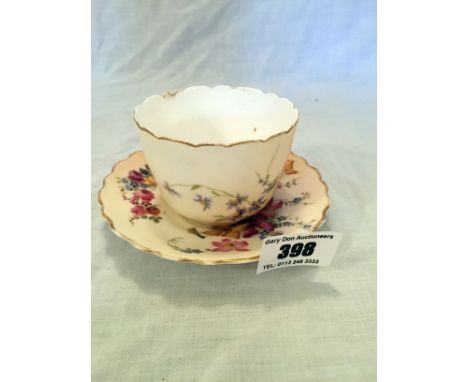 Royal Worcester Fruit Bowl signed with cup and saucer