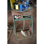 OXY ACETYNE BURNING UNIT SET (HOES, TIPS, GAUGES, CART)
