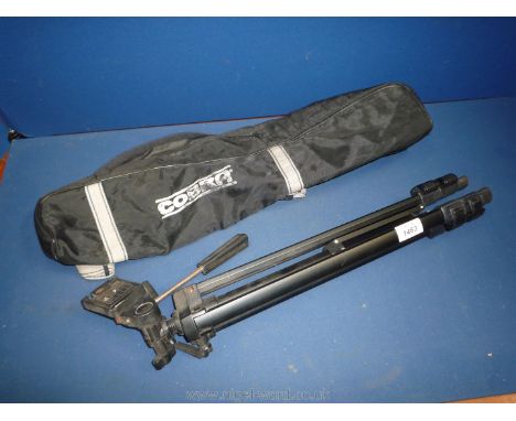 A Cobra black finished Photographic Tripod with quick-fit platform and soft carrying case.