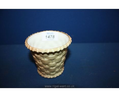 A Royal Worcester basket weave Pot.