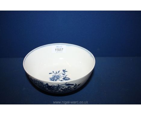 An 18th Worcester Bowl in 'fence' pattern, crescent mark to base, 3'' high x 6'' diameter