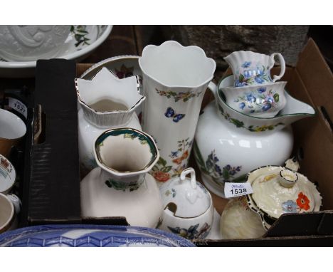 A quantity of china including Royal Worcester honey pot,  Masons vase, Royal Worcester jug, etc.