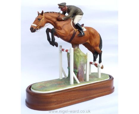 A Doris Lindner Royal Worcester limited edition figure of Merano and Cap. Raimondo d'Inzeo, no. 300/500.