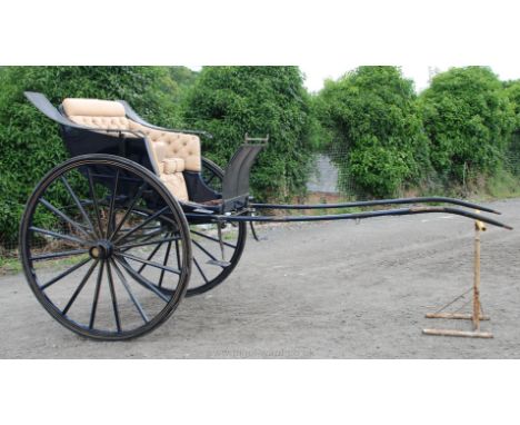 A very stylish "Gwatkin &amp; Son Newport" high-wheeled Trap finished in high gloss navy blue and black with gold coach-linin