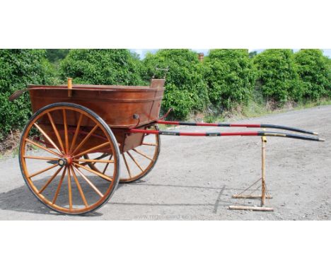 A varnish finished bentwood Governess Cart, by ''Wm Mills &amp; Sons, Carriage Builders, 88 Winchcombe St., Cheltenham'', hav