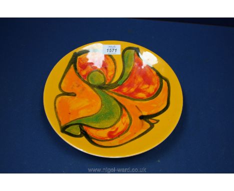 A pretty hand painted Poole Pottery plate.