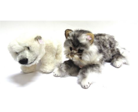 TWO STEIFF COLLECTOR'S SOFT TOYS  comprising 'Knut Masterpiece', white, limited edition 2332/3000, with certificate of authen