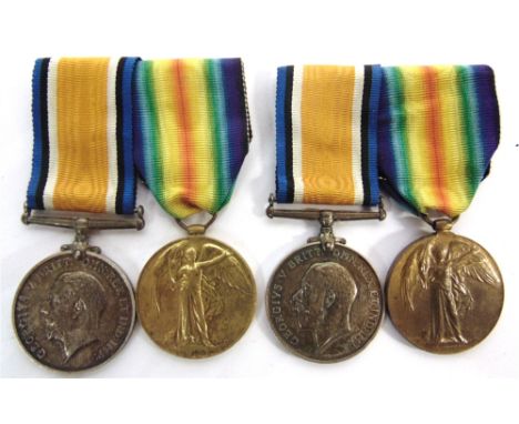 TWO GREAT WAR PAIRS OF MEDALS  the first to Pioneer A.G. Miller, Royal Engineers, comprising the British War Medal 1914-20 an